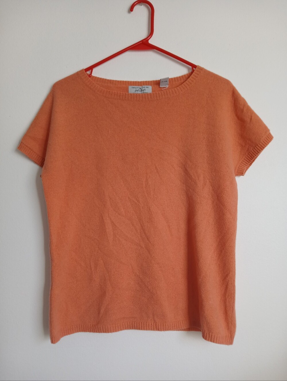 Lord& Taylor 2 Ply Cashmere Orange Sweater Lightweight